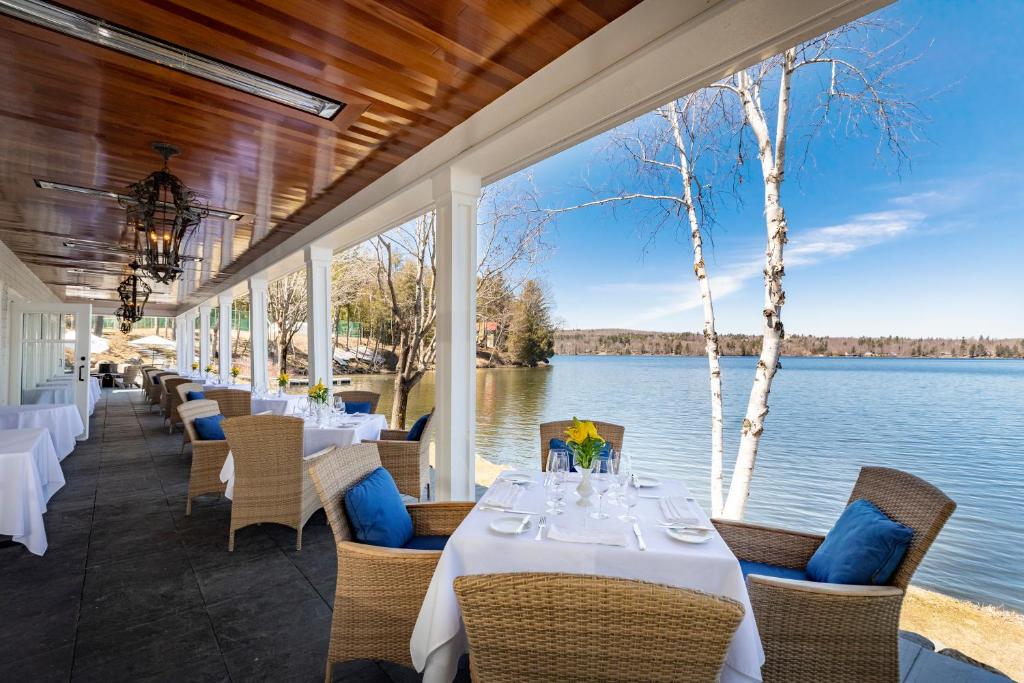 Lakeside dining terrace